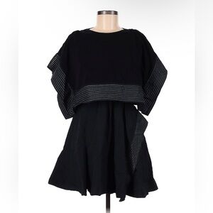 3.1 Philip Lim black poncho dress with smocking details size 4